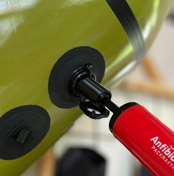 Packraft Pumpen Adapter für Blasesack Handpumpe Sitz Schwimmweste von Anfibio aus TPU – Bild 2