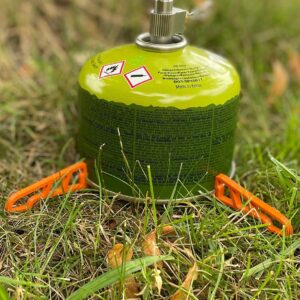 Large Gas Kartuschen Halter Standfuß ultraleicht - Gr . L für Outdoor, Bushcraft, Camping